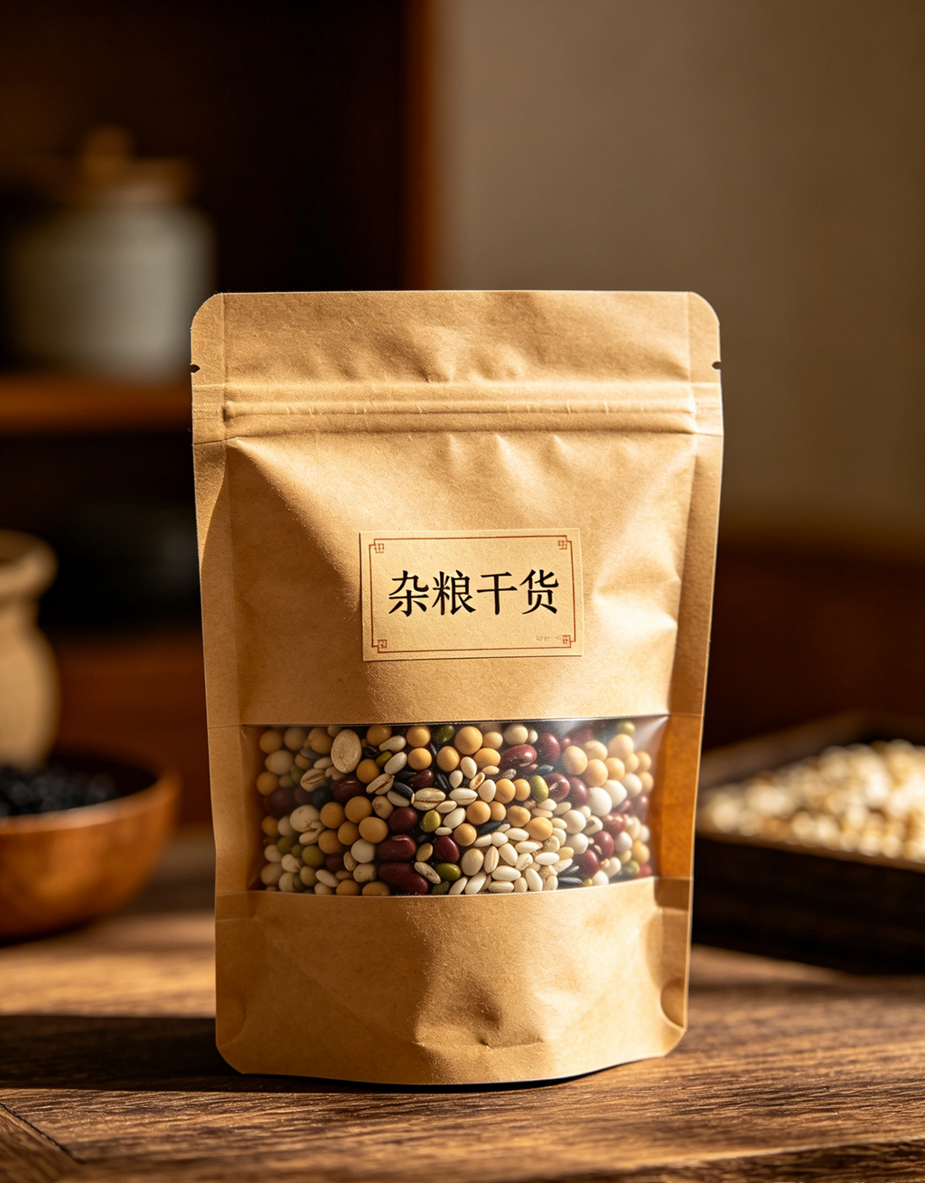 Food sample vertical bag with window