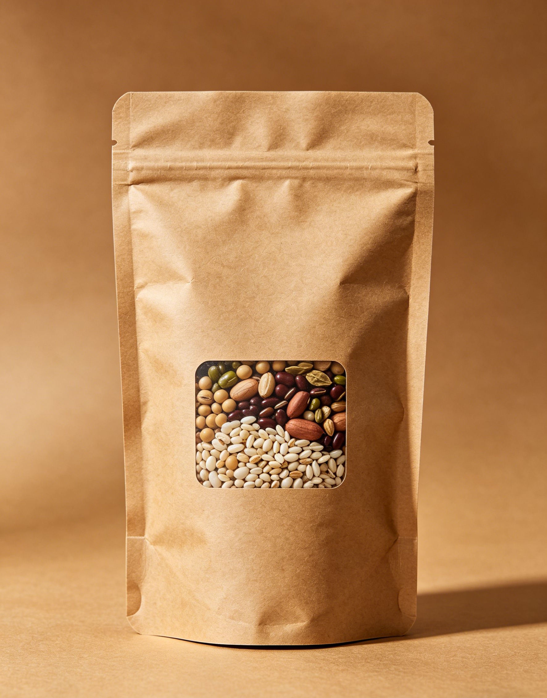 Food sample vertical bag with window