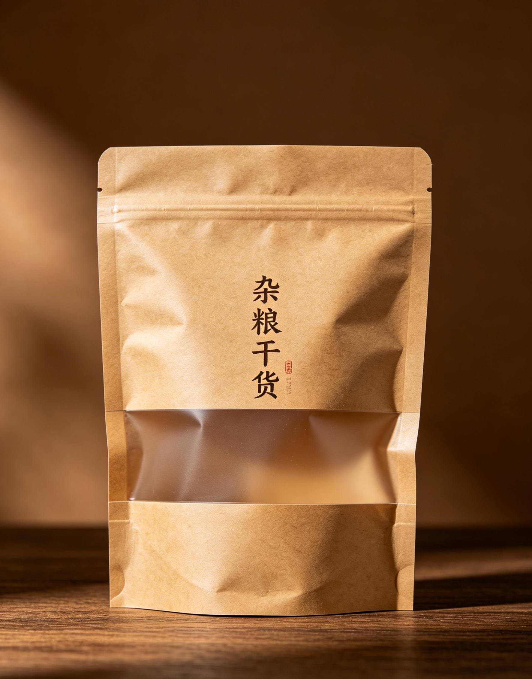 Food sample vertical bag with window