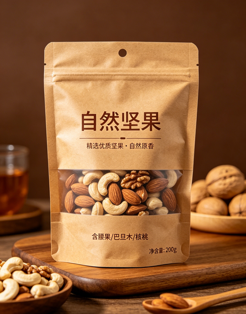 Food sample vertical bag with window
