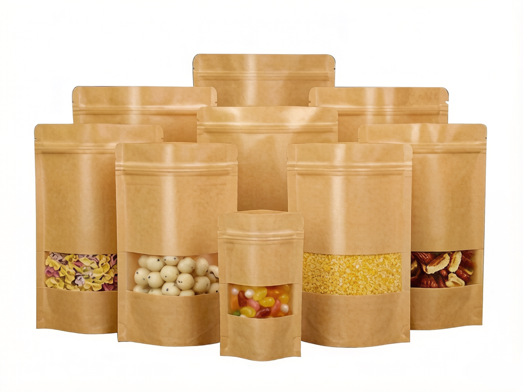 Food sample vertical bag with window